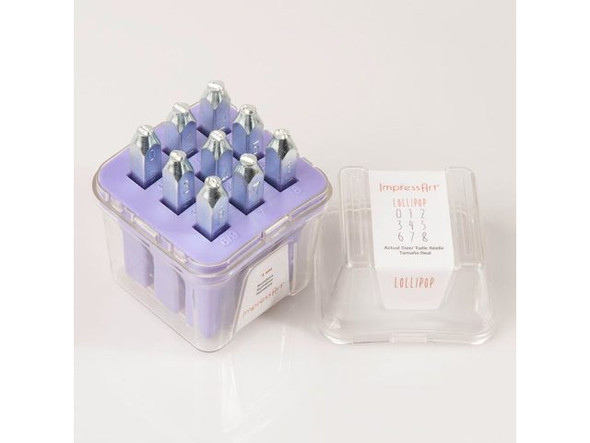 ImpressArt 4mm Lollipop Metal Number Stamp Set, 9 pieces (set)