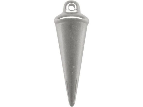 Silver Plated "Metallized" Plastic Spike, Chunky, 30x10mm (10 Pieces)