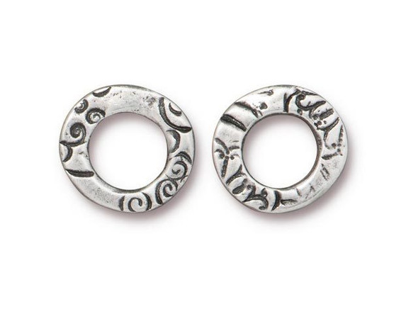 TierraCast Flora 1/2", 13mm, Ring Link,Antiqued Pewter Plated (Each)