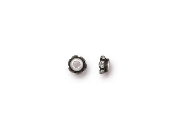 TierraCast Antiqued Pewter Plated Bead Caps, Scalloped 4mm (ten)