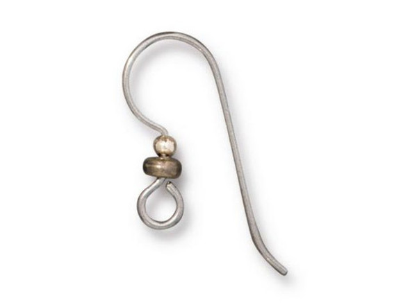 TierraCast Niobium Ear Wires w Round and Heishi Beads, Raw Gold-Fill/ Antique Brass #34-042-0-AB