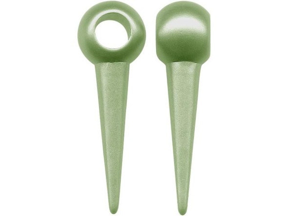 Spike, Large Hole, 30x10mm - Green (10 Pieces)