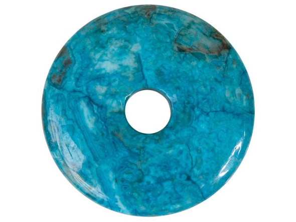 Blue Crazy Lace Agate Gemstone Donut, 50mm (Each)