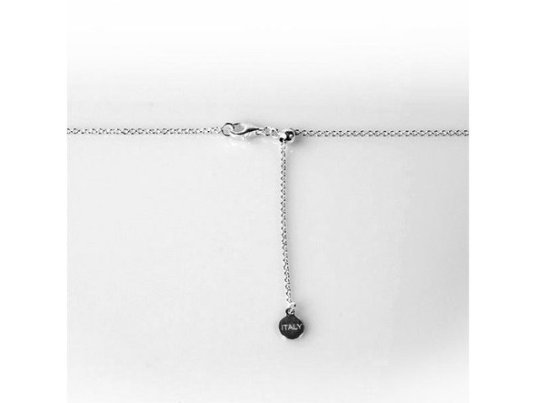 Sterling Silver Cable Chain Necklace with Slider for Length Adjustment, 22" (Each)
