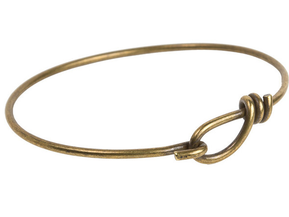 TierraCast Wire Bracelet with Clasp - Antiqued Brass (Each)
