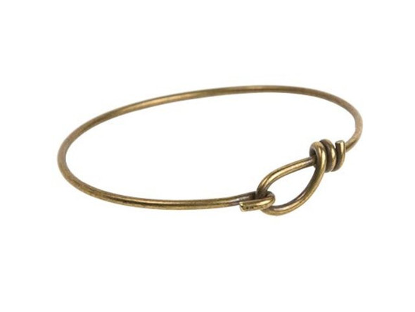 TierraCast Wire Bracelet with Clasp - Antiqued Brass (Each)