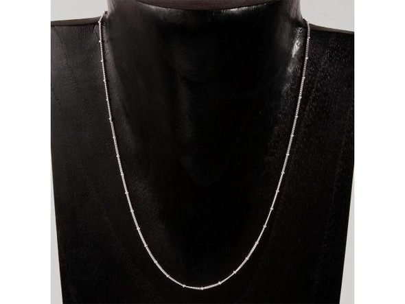 Sterling Silver Satellite Curb Chain Necklace, 18" (Each)