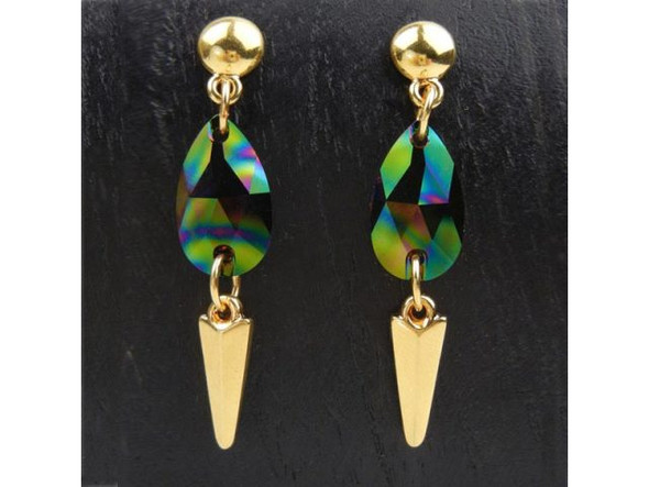 TierraCast Post Earring w 8mm Dome and Loop - Gold Plated (pair)