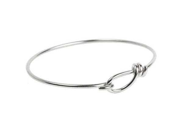 TierraCast Wire Bracelet with Clasp - Silver Plated Brass (Each)