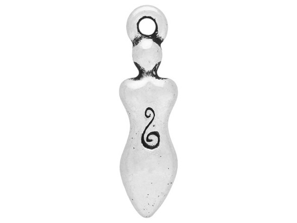 TierraCast Antiqued Silver Plated Spiral Goddess Charm (Each)