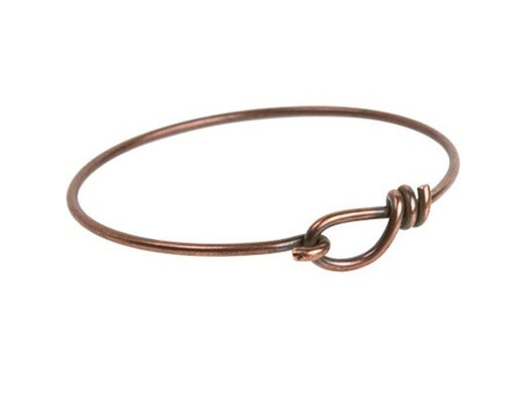 TierraCast Wire Bracelet with Clasp - Antiqued Copper (Each)