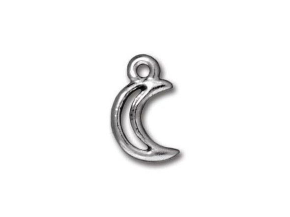 TierraCast White Bronze Plated Crescent Moon Charm (each)