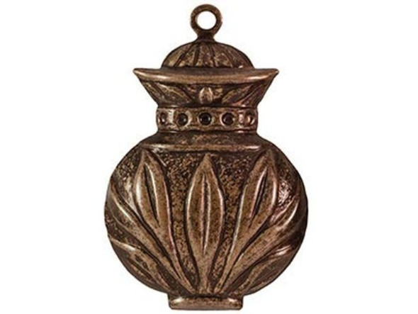 Vintaj Natural Brass Charm, Ancient Urn, 27x18mm (Each)