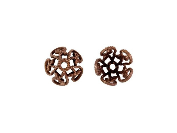 Vintaj Natural Brass Bead Cap, Ornate, 7.5mm (10 Pieces)