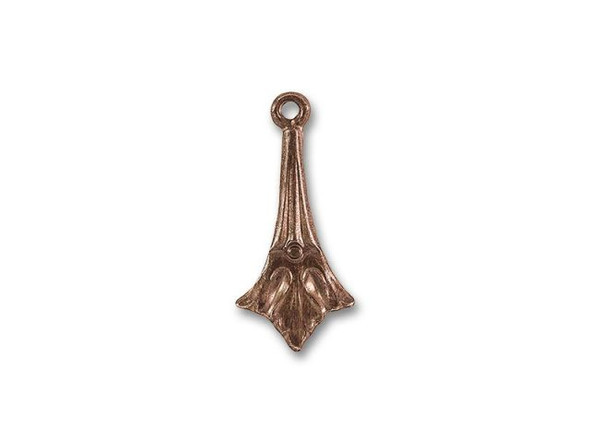 Vintaj Natural Brass Charm, Fleur De Lis Drop, 15x7mm (pair)