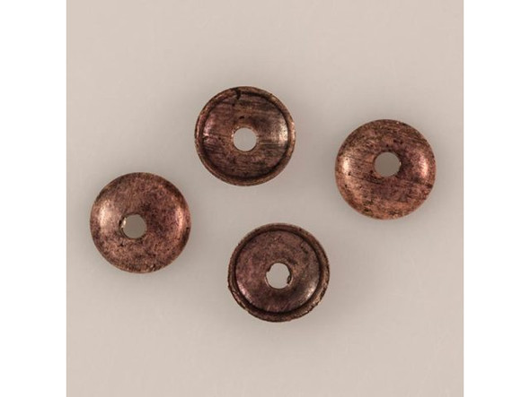 Antique Copper Plated Shallow Bead Cap, 6.5mm - Special Purchase (strand)