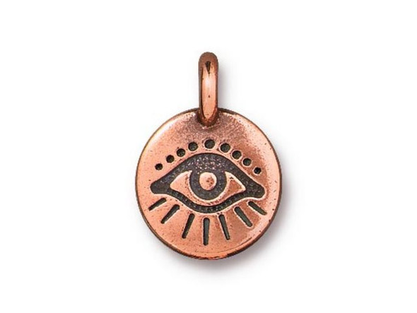 TierraCast Antiqued Copper Plated Evil Eye Charm (Each)