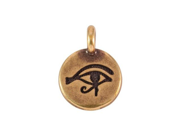 TierraCast Antiqued Brass Plated Eye of Horus Charm (each)