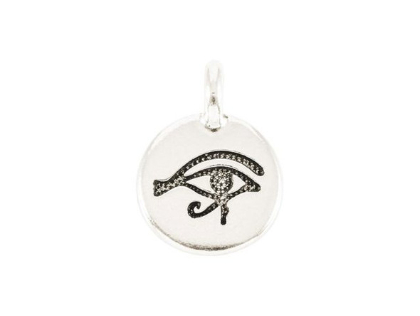 TierraCast Antiqued Silver Plated Eye of Horus Charm (Each)