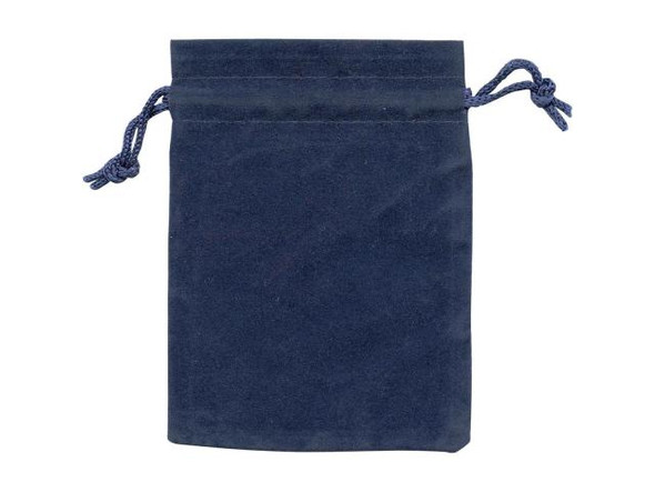 Flocked Bag, 4x3" - Blue (12 Pieces)