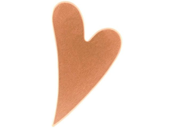 Copper Stamping Blank, 27x17mm Artistic Heart, 24-gauge (Each)