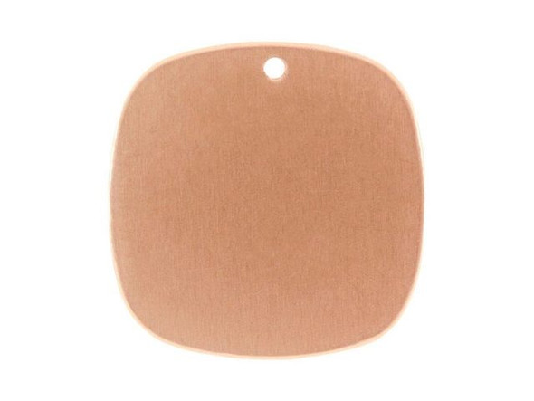 Copper Stamping Blank, 20mm Rounded Square w/Hole, 24-gauge (Each)