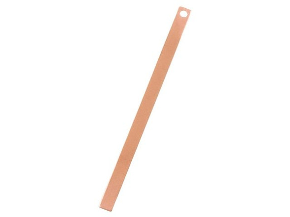 Copper Stamping Blank, 52x3mm Long Bar w/Hole, 24-gauge (Each)