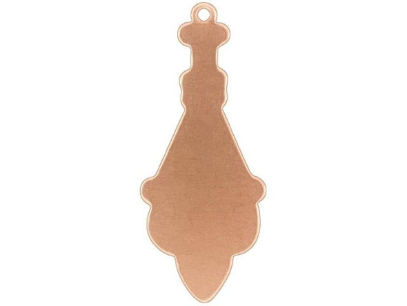 Copper Stamping Blank, 32x13mm Decorative Drop w/Loop, 24-gauge (Each)