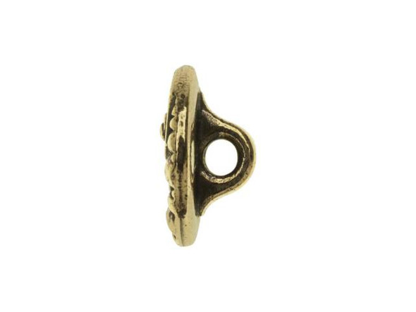 TierraCast Britannia Pewter Czech Round Button - Antiqued Brass Plated (Each)