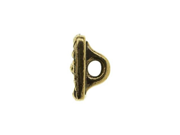 TierraCast Czech Square Button - Antiqued Brass Plated (Each)