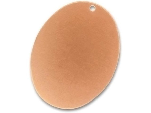 Copper Stamping Blank, 30x23mm Oval w/Hole, 24-gauge (each)