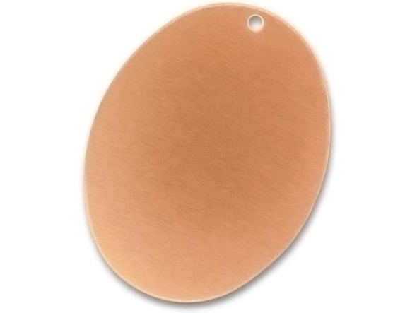 Copper Stamping Blank, 30x23mm Oval w/Hole, 24-gauge (Each)