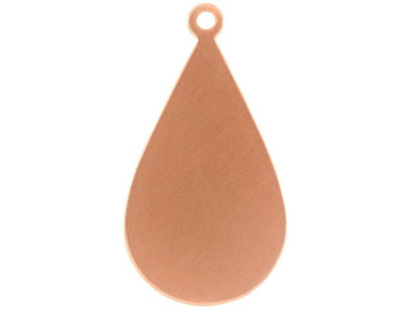 Copper Stamping Blank, 31x17mm Teardrop w/Loop, 24-gauge (Each)