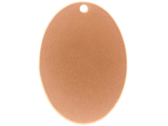 Copper Stamping Blank, 25x18mm Oval w/Hole, 24-gauge (Each)