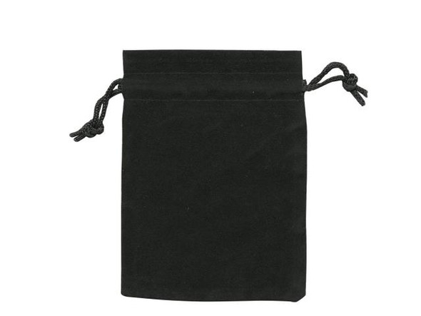 Flocked Bag, 4x3" - Black (12 Pieces)