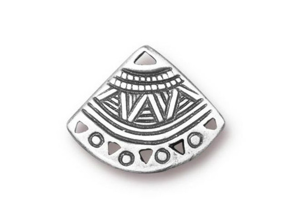 TierraCast Antiqued Silver Plated Ethnic Fan Link Connector (Each)