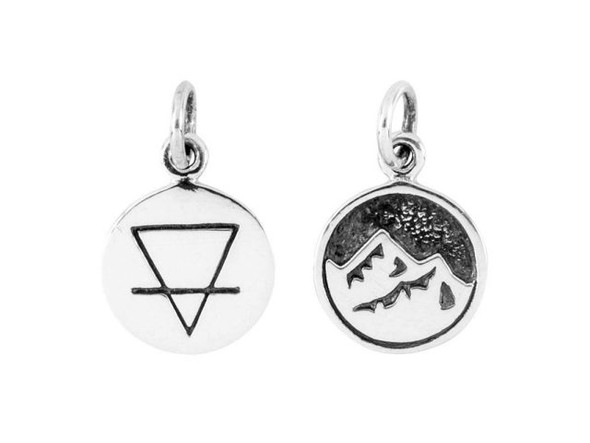 Nina Designs Sterling Silver 4 Elements Earth Disk Charm (Each)