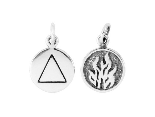Nina Designs Sterling Silver 4 Elements Fire Disk Charm (Each)