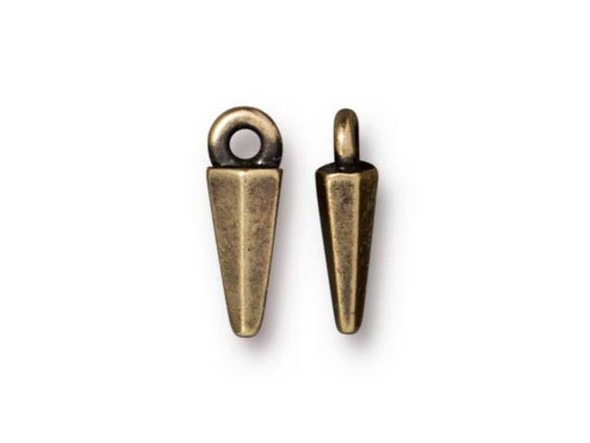 TierraCast Britannia Pewter 1/2" Dagger Charm - Antiqued Brass Plated (Each)