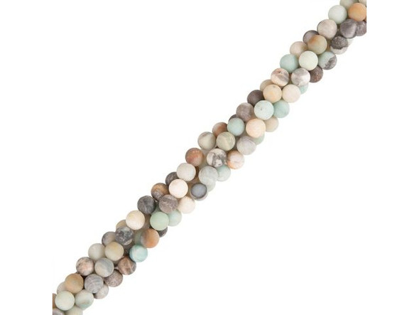Matte Rainbow Amazonite Gemstone Bead, 8mm Round (strand)