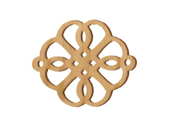 Maple Wood Jewelry Connector, Celtic Knot, 0.75" (12 Pieces)