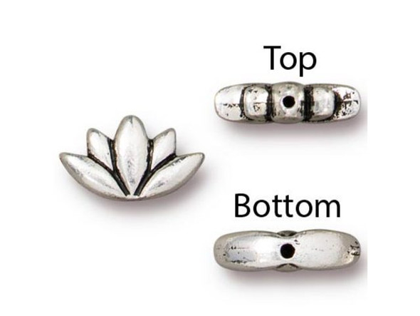 TierraCast Antiqued Silver Plated Lotus Beads (Each)
