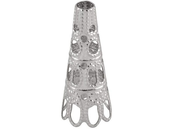 Stainless Steel Filigree Cone, 22x9mm (10 Pieces)