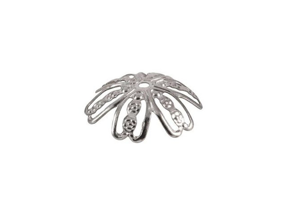 Stainless Steel Filigree Bead Cap, 14x4mm (fifty)
