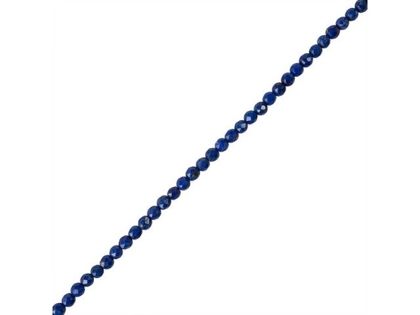 3mm Lapis Lazuli Gemstone Bead, Diamond Cut Round (strand)