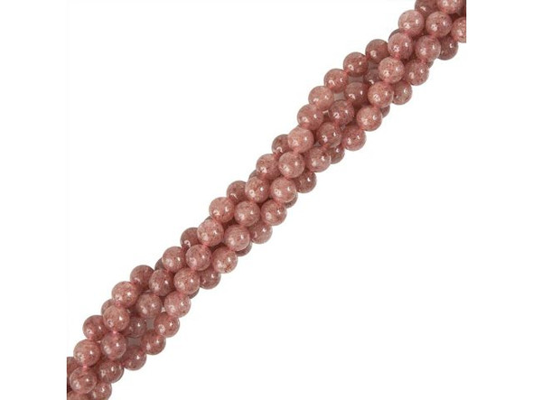 Strawberry Quartz Round Gemstone Beads, 8mm (strand)