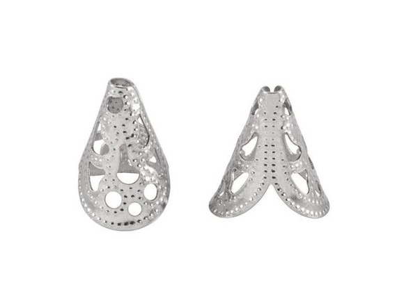 Stainless Steel Filigree Cone, 11x10mm (10 Pieces)