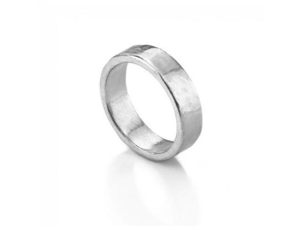 Pewter Ring Blank, 6mm, Size 8 (Each)