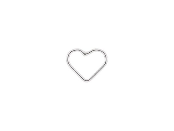 Sterling Silver Jewelry Link, Heart, 8.35mm (Each)