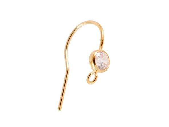 4mm Cubic Zirconia Gold-Filled Earwire - Diamond (pair)